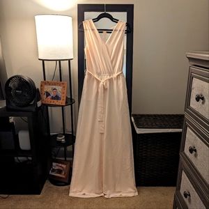 Naked Zebra Light Pink Wide Leg Jumpsuit With Pockets